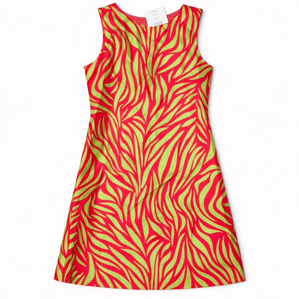 NWT Vibrant Pink And Green Kids Casual Dress - Picture 2 of 2